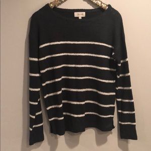 dark green striped sweater